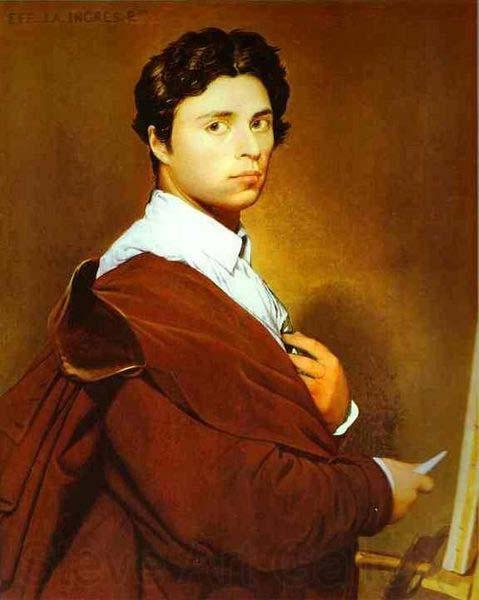 Jean Auguste Dominique Ingres Self portrait at age 24 Norge oil painting art